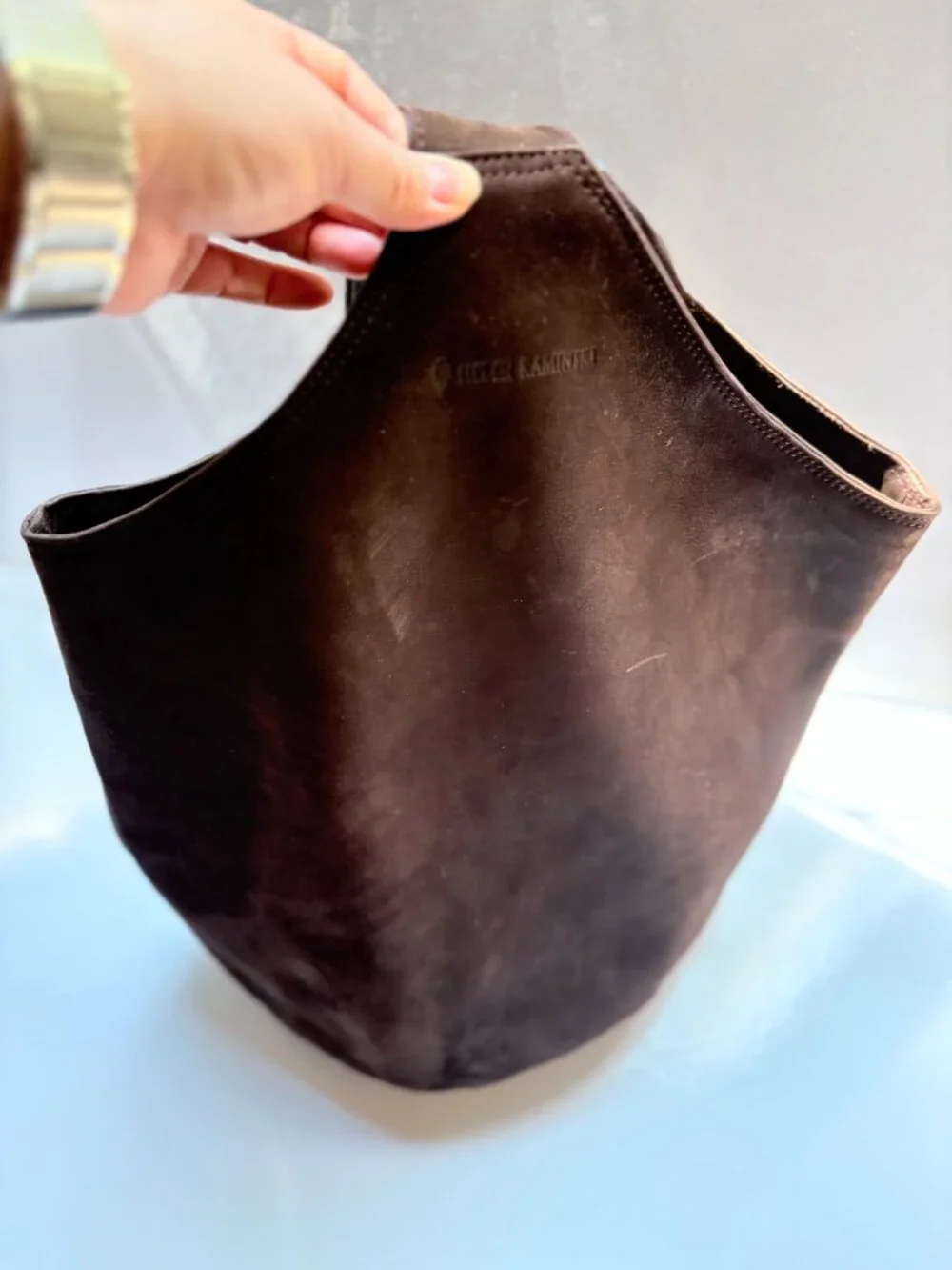 Helen Kaminski Brown Genuine Leather Oversized Shoulder Hobo Bag
